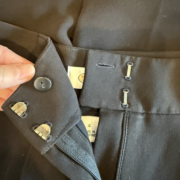 Talbot’s Women’s Dress Pants Black Size 4 Wide Leg Pleated 100%‎ Polyester Lined - Picture 6 of 11